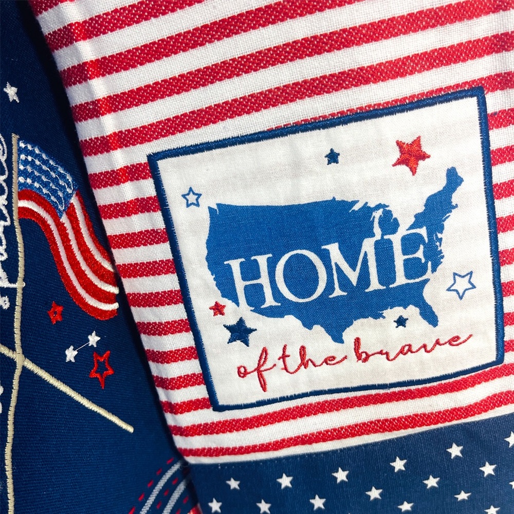 Borne to Sparkle & Home of the Brave Embellished Dishtowels ~ USA Patriotic - Picture 3 of 8